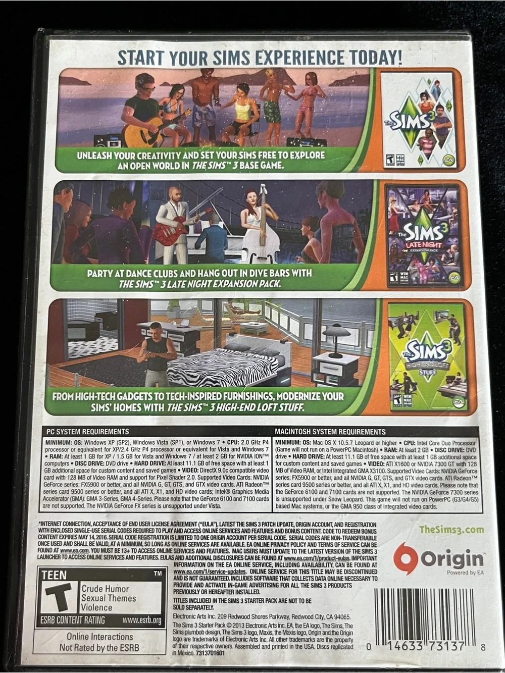 💜 The Sims 3 Starter Pack PC DVD-ROM Game Late Night Expansion High End Loft